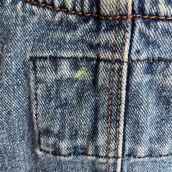 Forever‎ 21 Womens Small Retro Denim Dress Deep V-Neck Zip Up Pockets Cotton - Picture 7 of 7